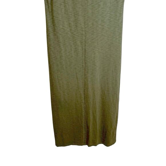 Universal Thread Cotton Short Sleeve T-Shirt Midi Dress with Front Slit Green S - Picture 8 of 10